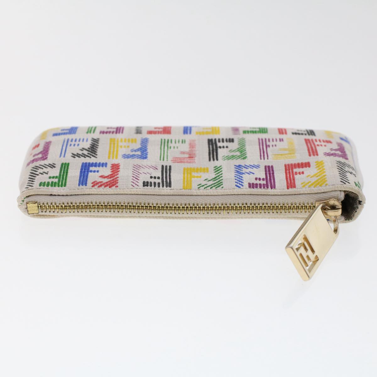 FENDI Zucchino Canvas Coin Purse Multicolor 8AP005 Auth yk8073