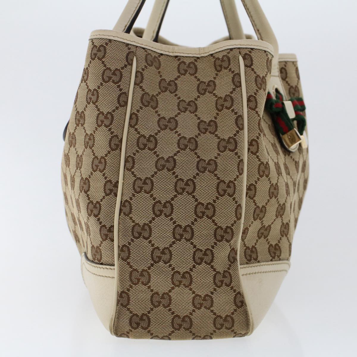 GUCCI GG Canvas Web Sherry Line Shoulder Bag Beige Red Green 163805 Auth yk8074