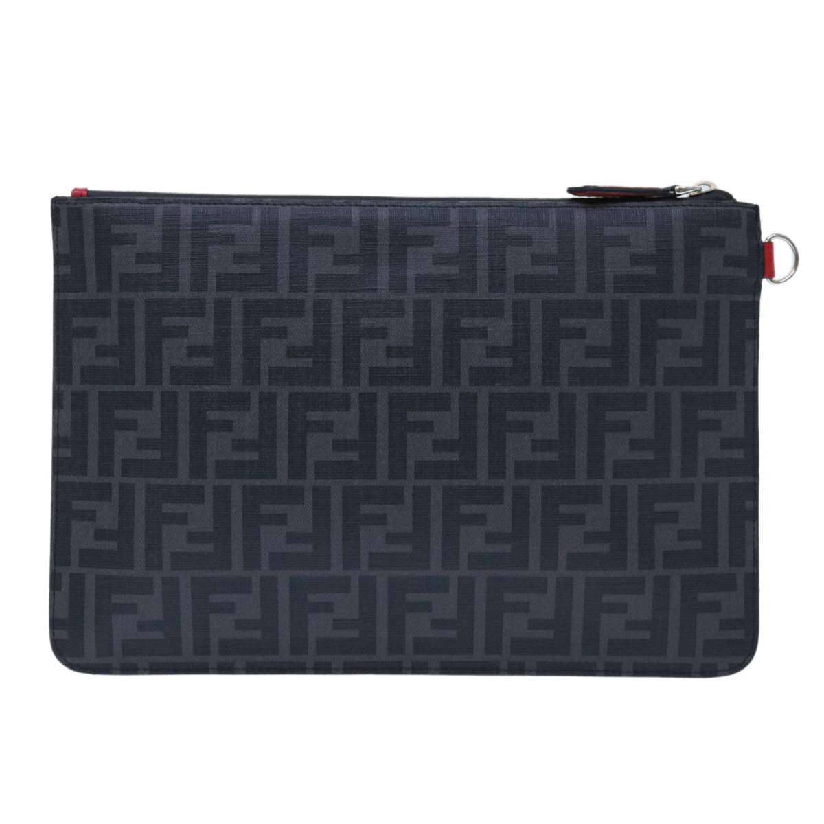 FENDI Zucca Canvas Clutch Bag Black Auth yk8081