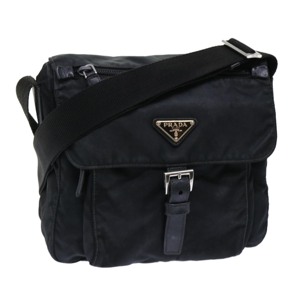 PRADA Shoulder Bag Nylon Black Auth yk8130B