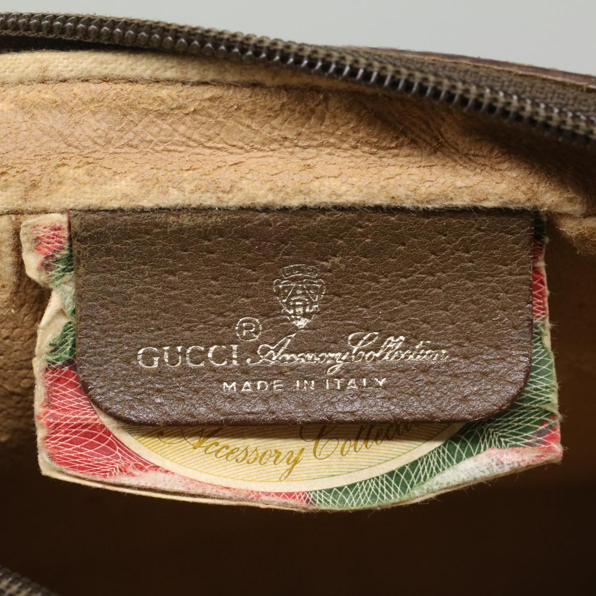 GUCCI GG Canvas Web Sherry Line Clutch Bag Beige Red Green 89.01.012 Auth yk8156