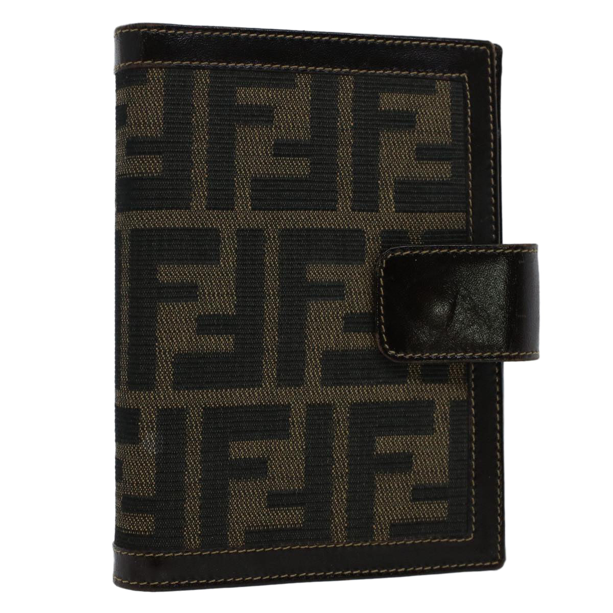 FENDI Zucca Canvas Day Planner Cover Black Brown Auth yk8175