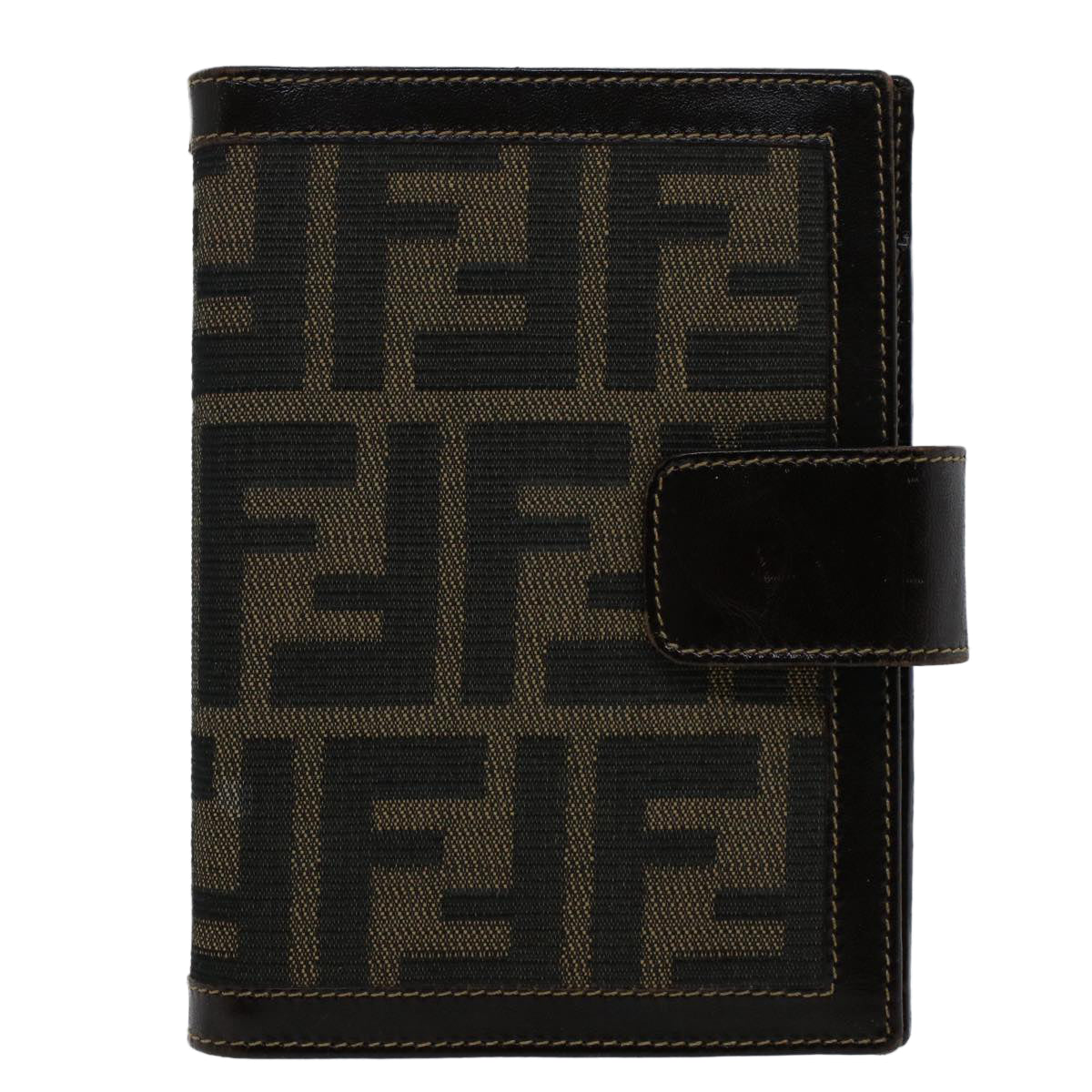 FENDI Zucca Canvas Day Planner Cover Black Brown Auth yk8175