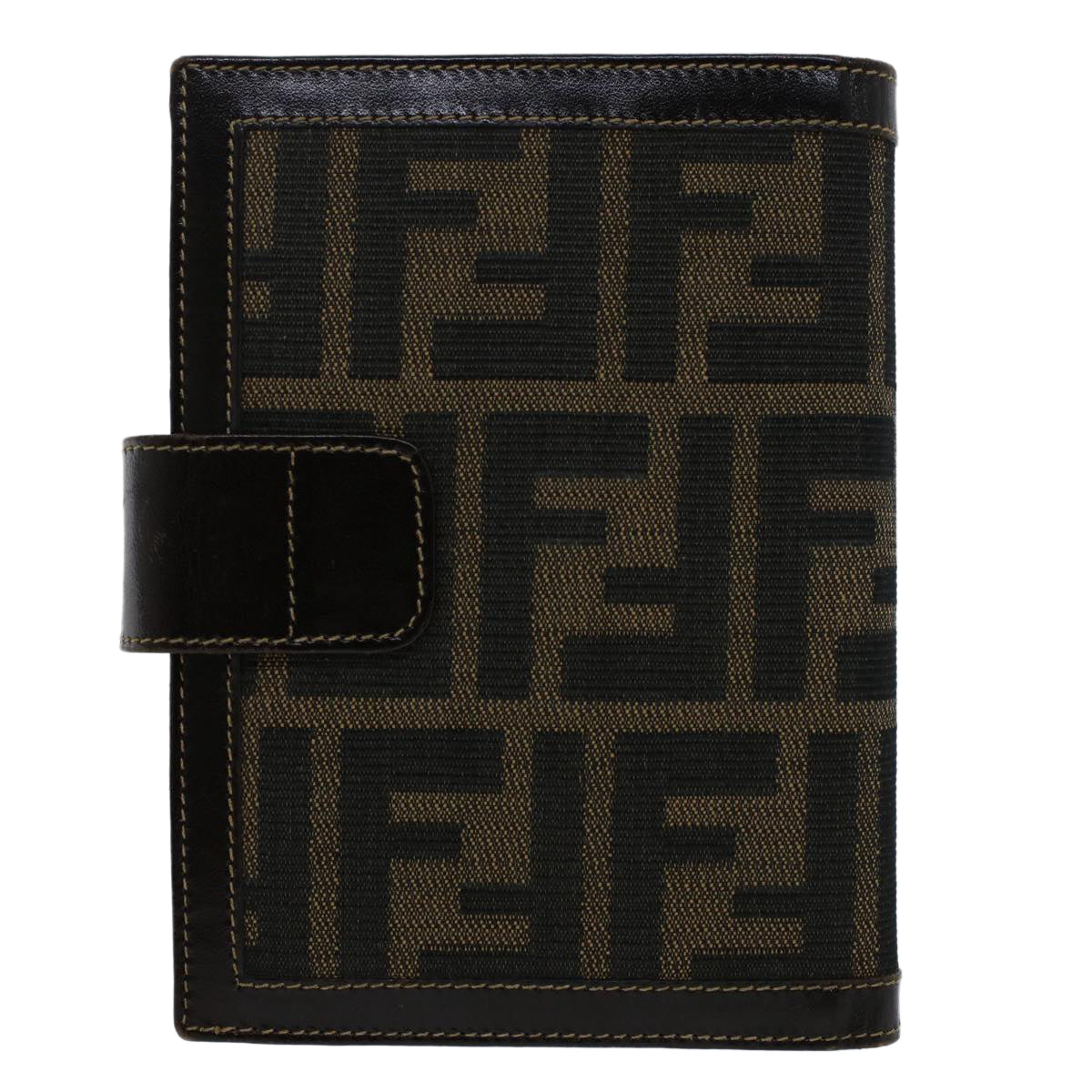 FENDI Zucca Canvas Day Planner Cover Black Brown Auth yk8175 - 0