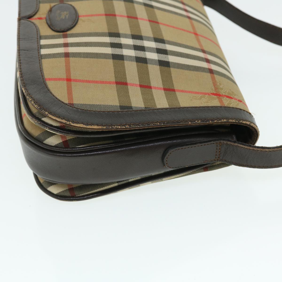 Burberrys Nova Check Shoulder Bag Canvas Beige Brown Auth yk8187B