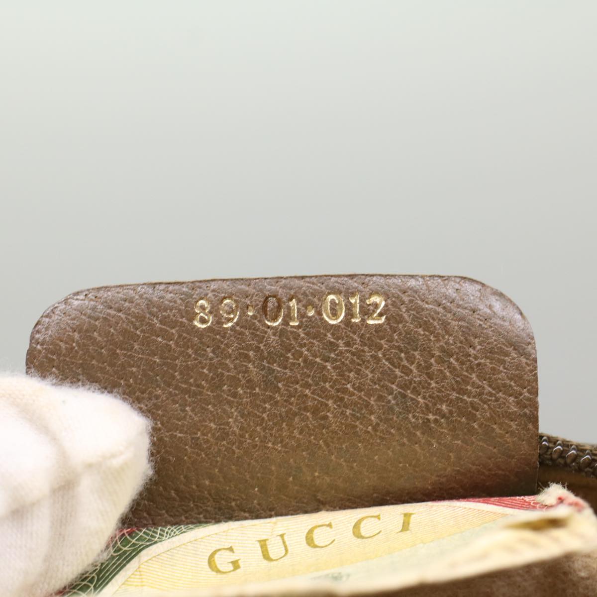 GUCCI GG Canvas Web Sherry Line Clutch Bag Beige Red Green 89.01.012 Auth yk8202