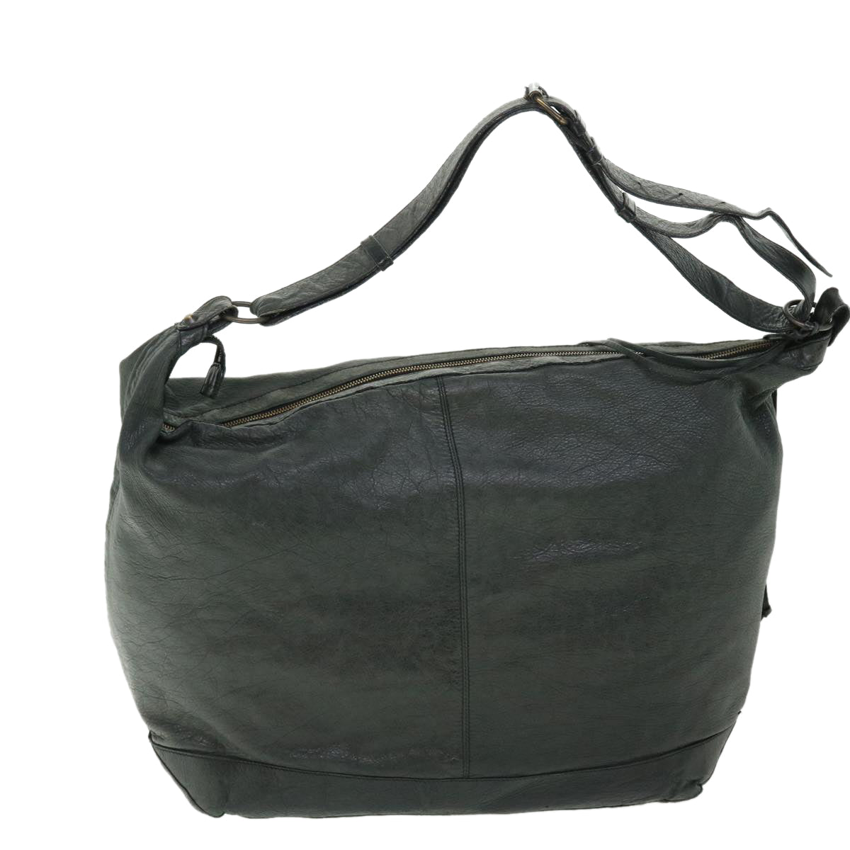 BALENCIAGA The Courier Shoulder Bag Leather Gray 159671 Auth yk8256 - 0