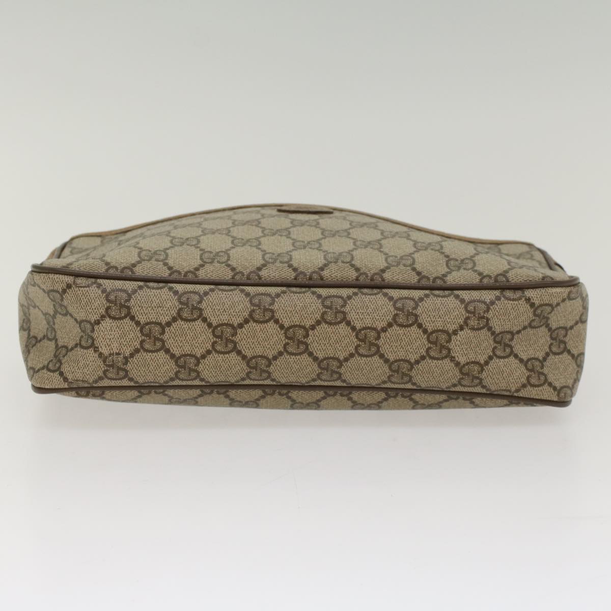 GUCCI GG Canvas Clutch Bag PVC Leather Beige 89.01.044 Auth yk8269