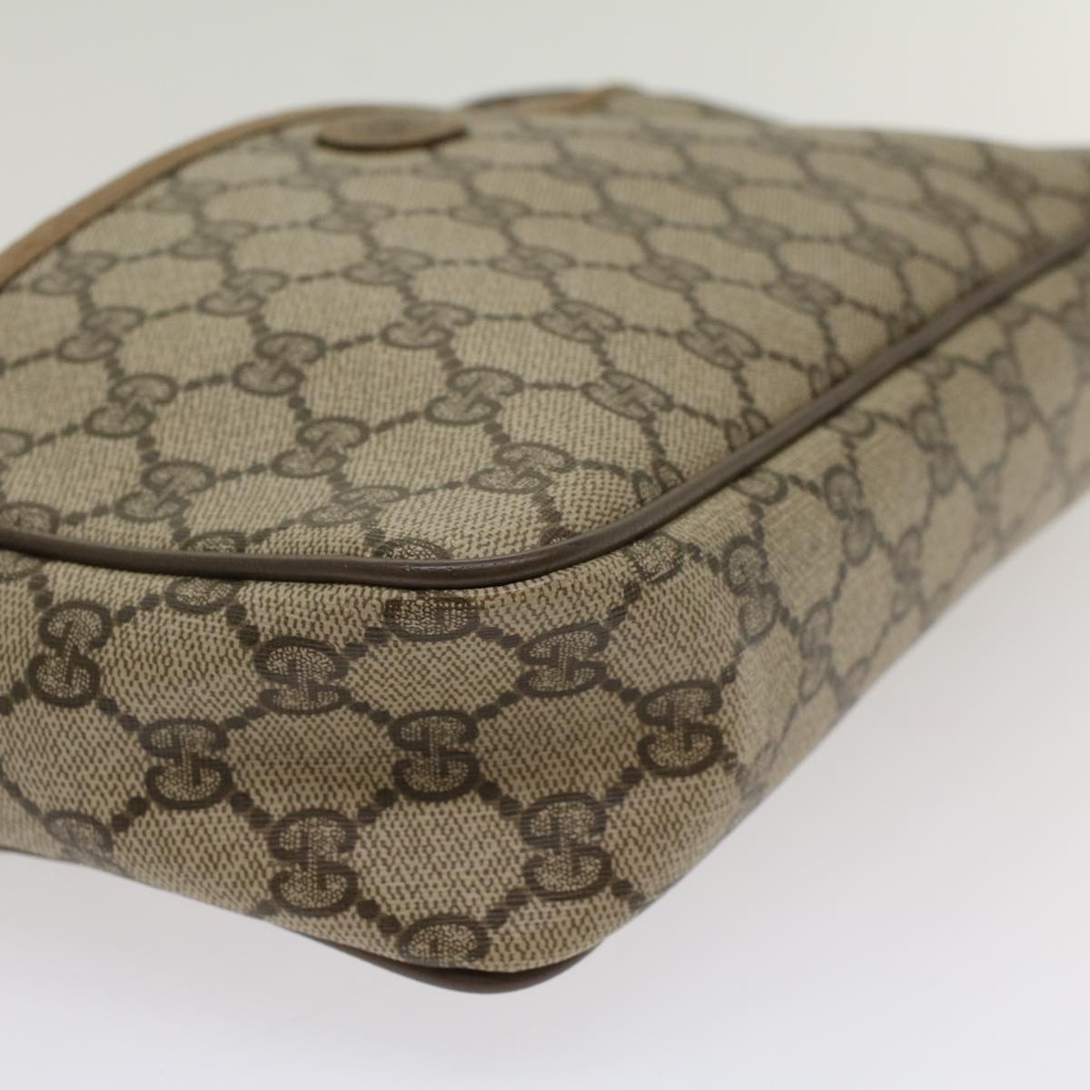 GUCCI GG Canvas Clutch Bag PVC Leather Beige 89.01.044 Auth yk8269