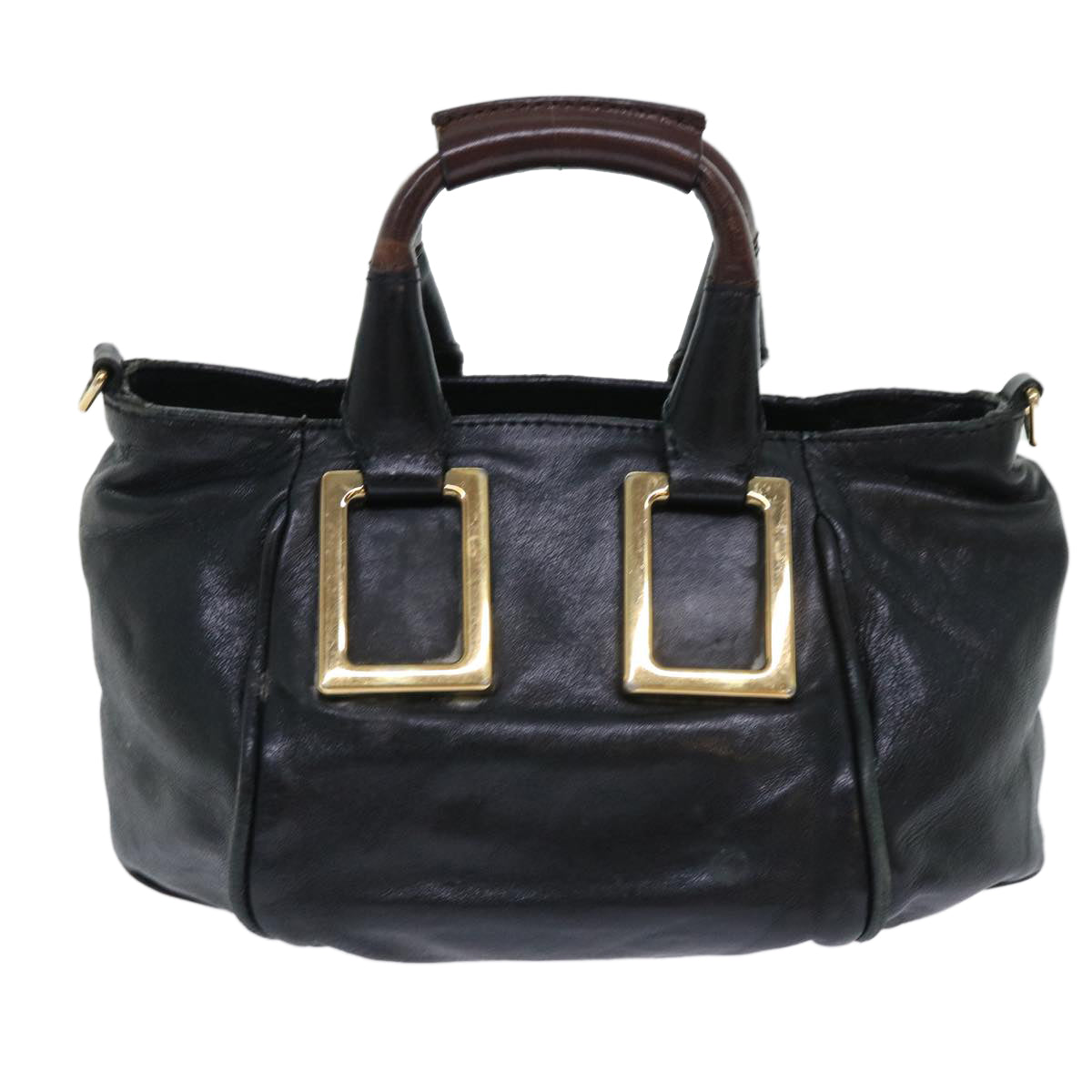 Chloe Etel Hand Bag Leather 2way Black Auth yk8275 - 0