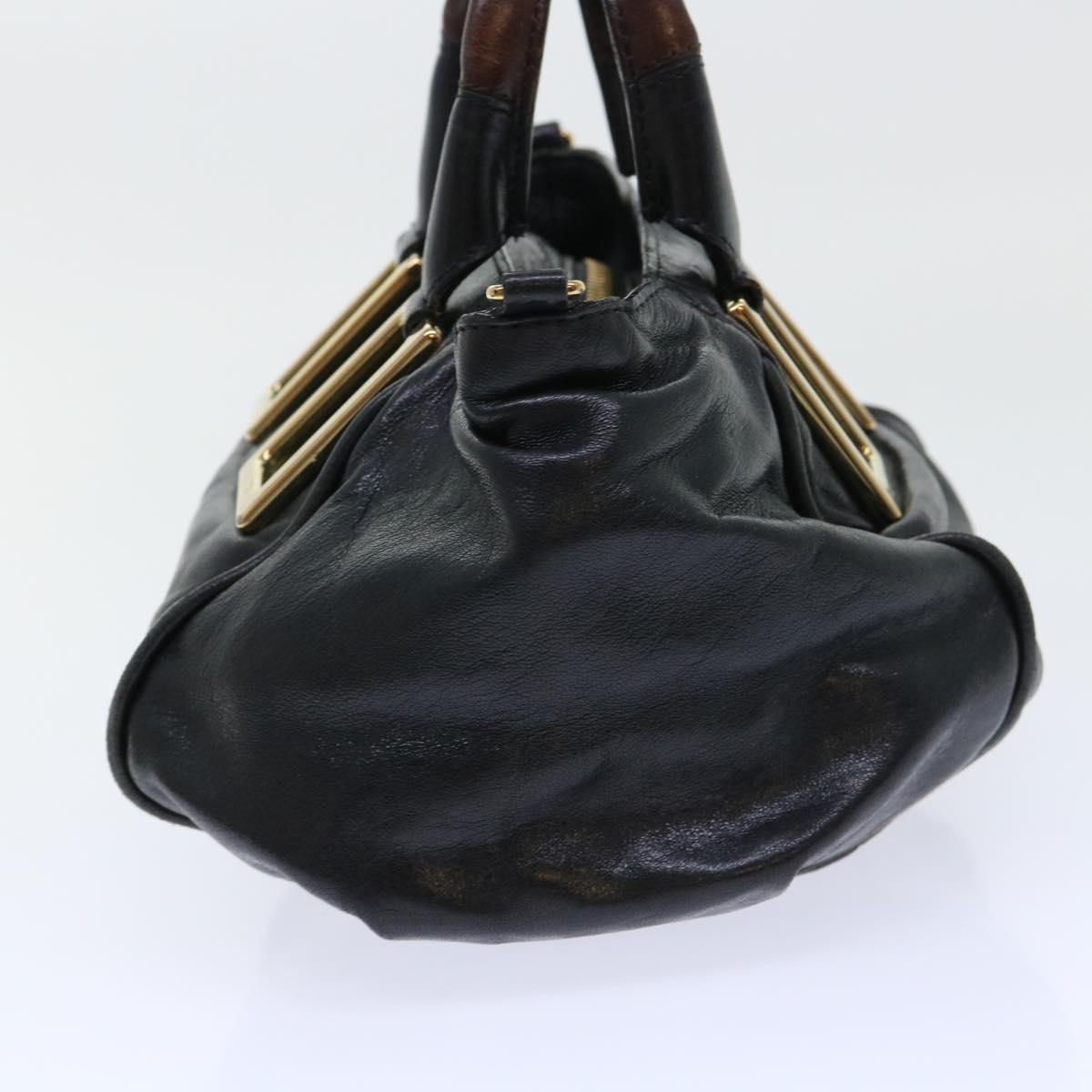 Chloe Etel Hand Bag Leather 2way Black Auth yk8275
