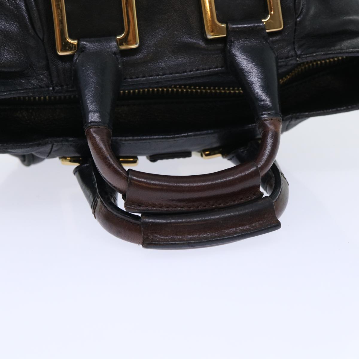 Chloe Etel Hand Bag Leather 2way Black Auth yk8275