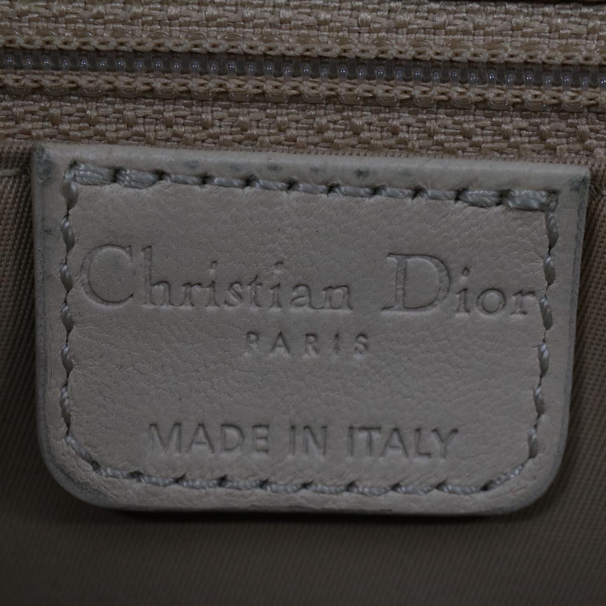 Christian Dior Trotter Romantic Shoulder Bag PVC Leather Beige Auth yk8297