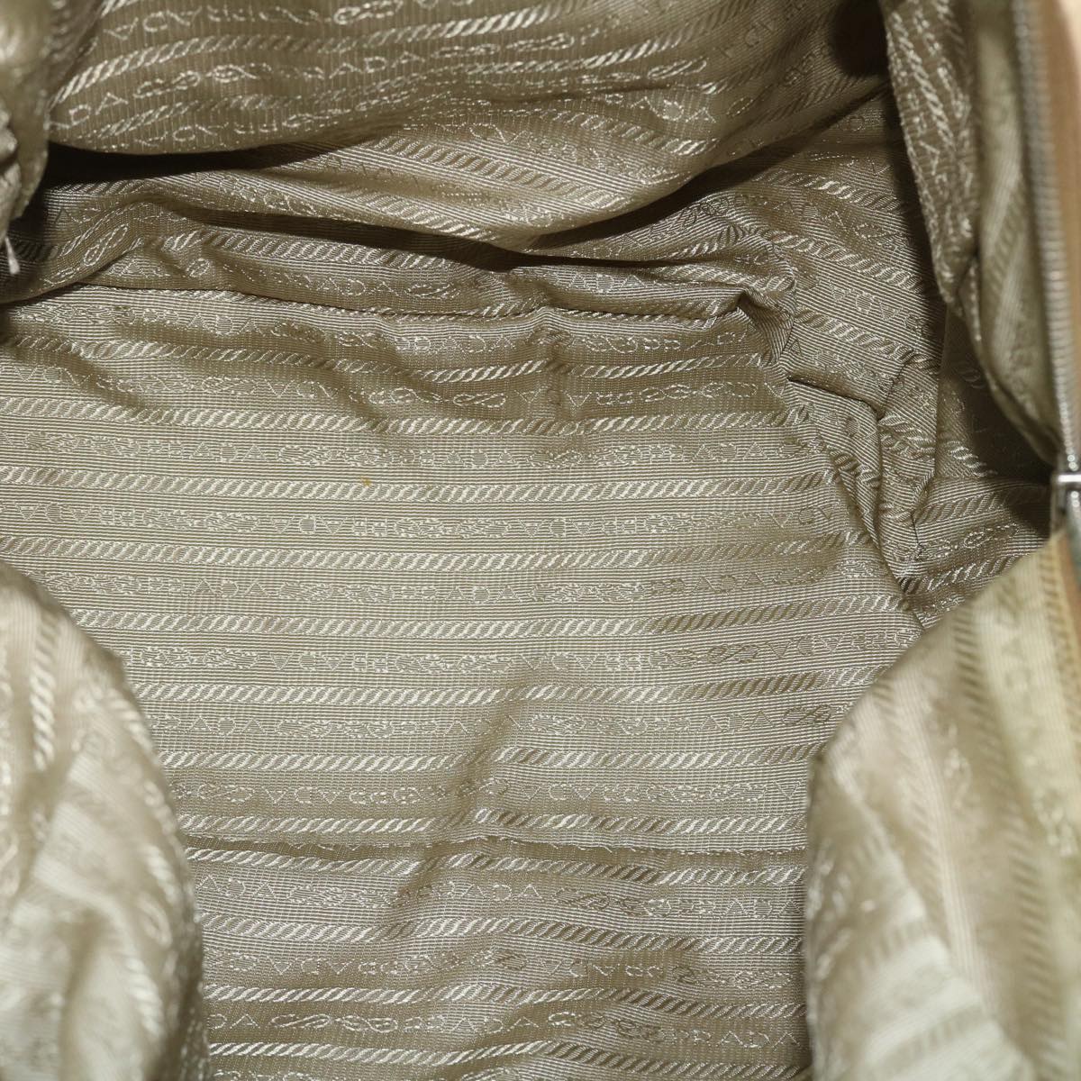 PRADA Shoulder Bag Leather Beige Auth yk8302