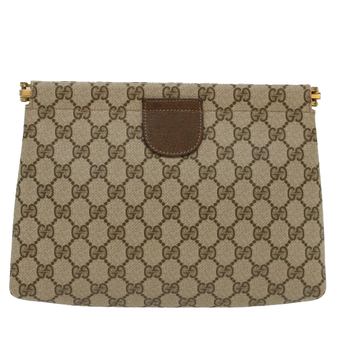 GUCCI GG Canvas Clutch Bag PVC Leather Beige 67-039-5229 Auth yk8304 - 0