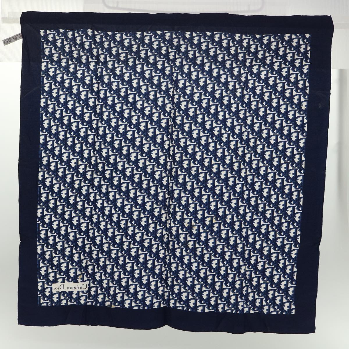 Christian Dior Trotter Scarf Silk Navy Auth yk8308