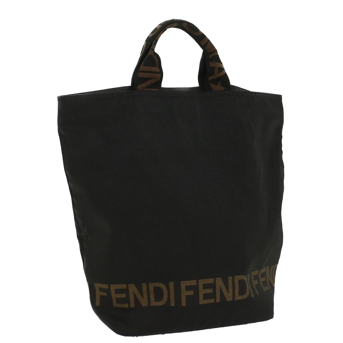 FENDI Hand Bag Nylon Black Auth yk8325