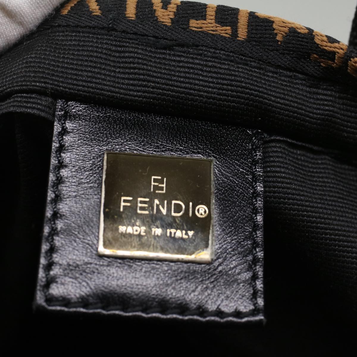 FENDI Hand Bag Nylon Black Auth yk8325