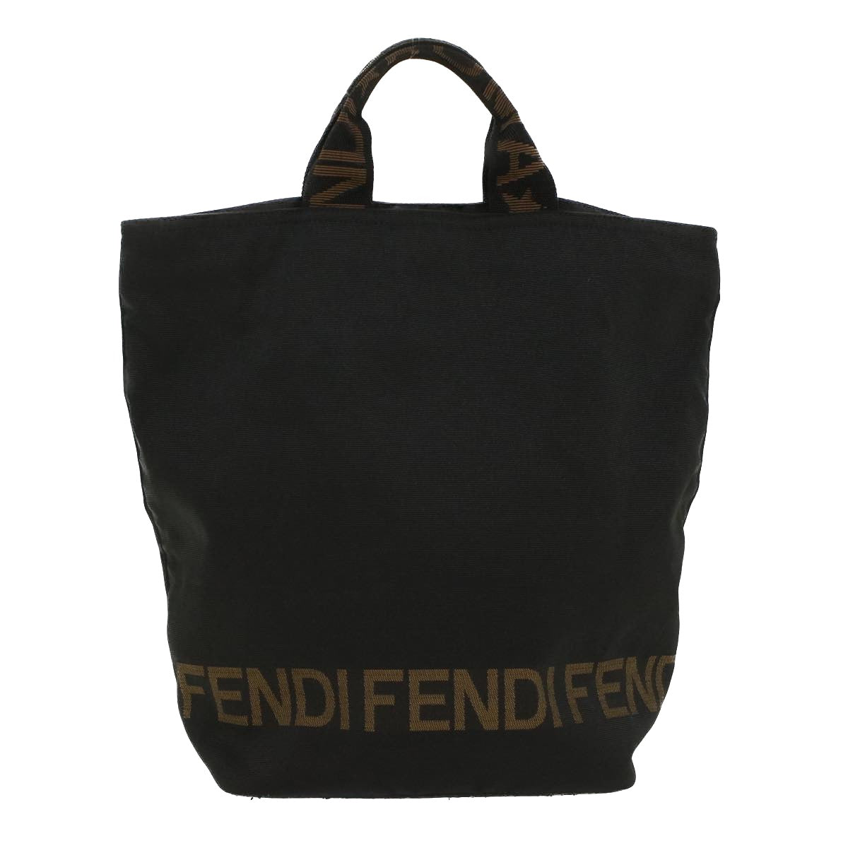 FENDI Hand Bag Nylon Black Auth yk8325