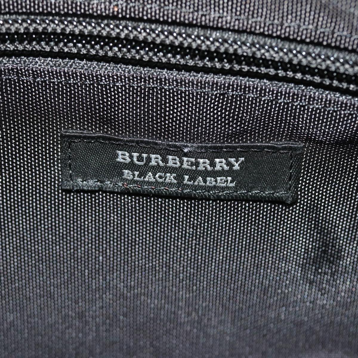 BURBERRY Nova Check Black Label Body Bag Nylon Black Auth yk8349