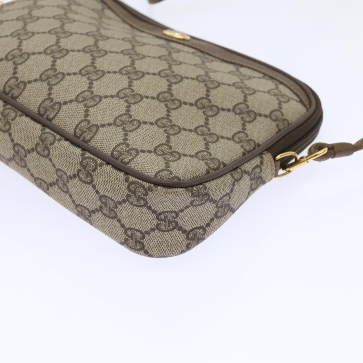 GUCCI GG Canvas Shoulder Bag PVC Leather Beige 97 02 068 Auth yk8411