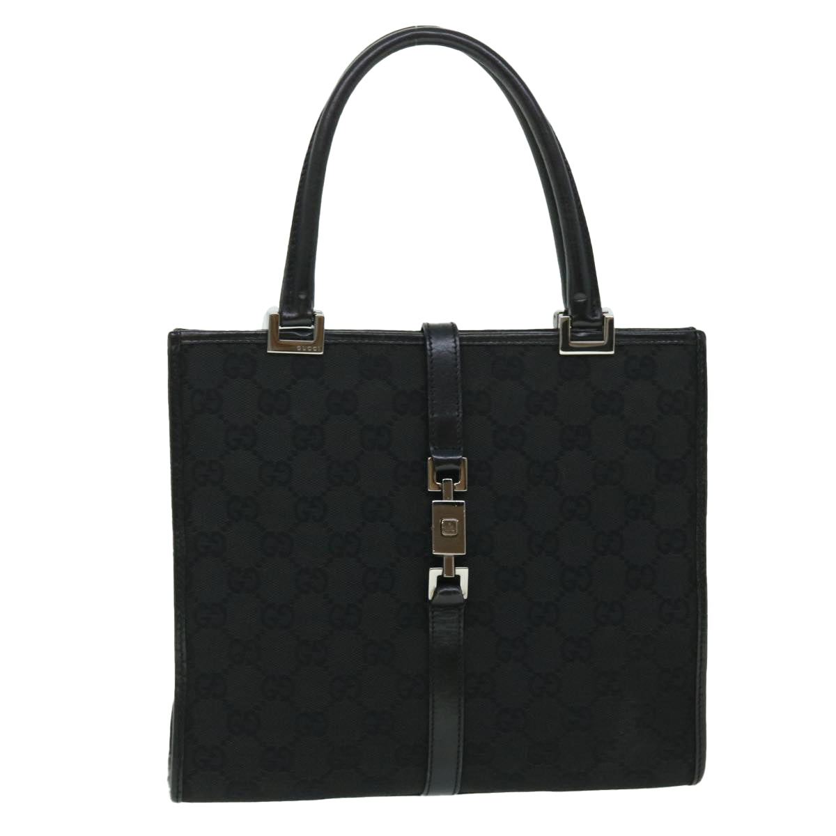 GUCCI GG Canvas Jackie Hand Bag Black Auth yk8412