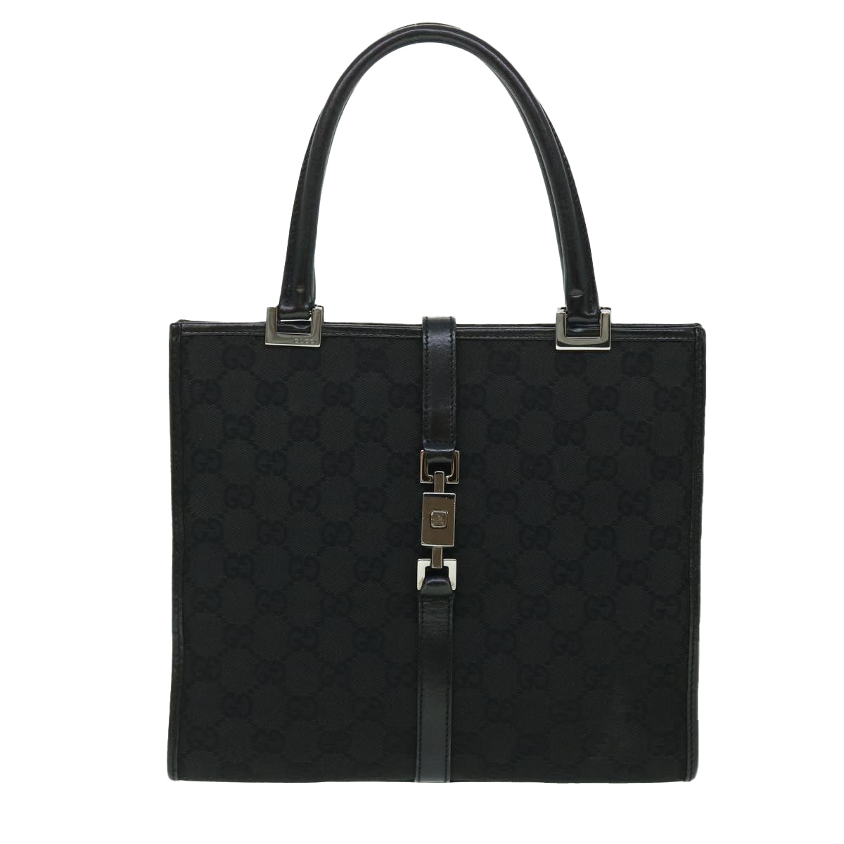 GUCCI GG Canvas Jackie Hand Bag Black Auth yk8412