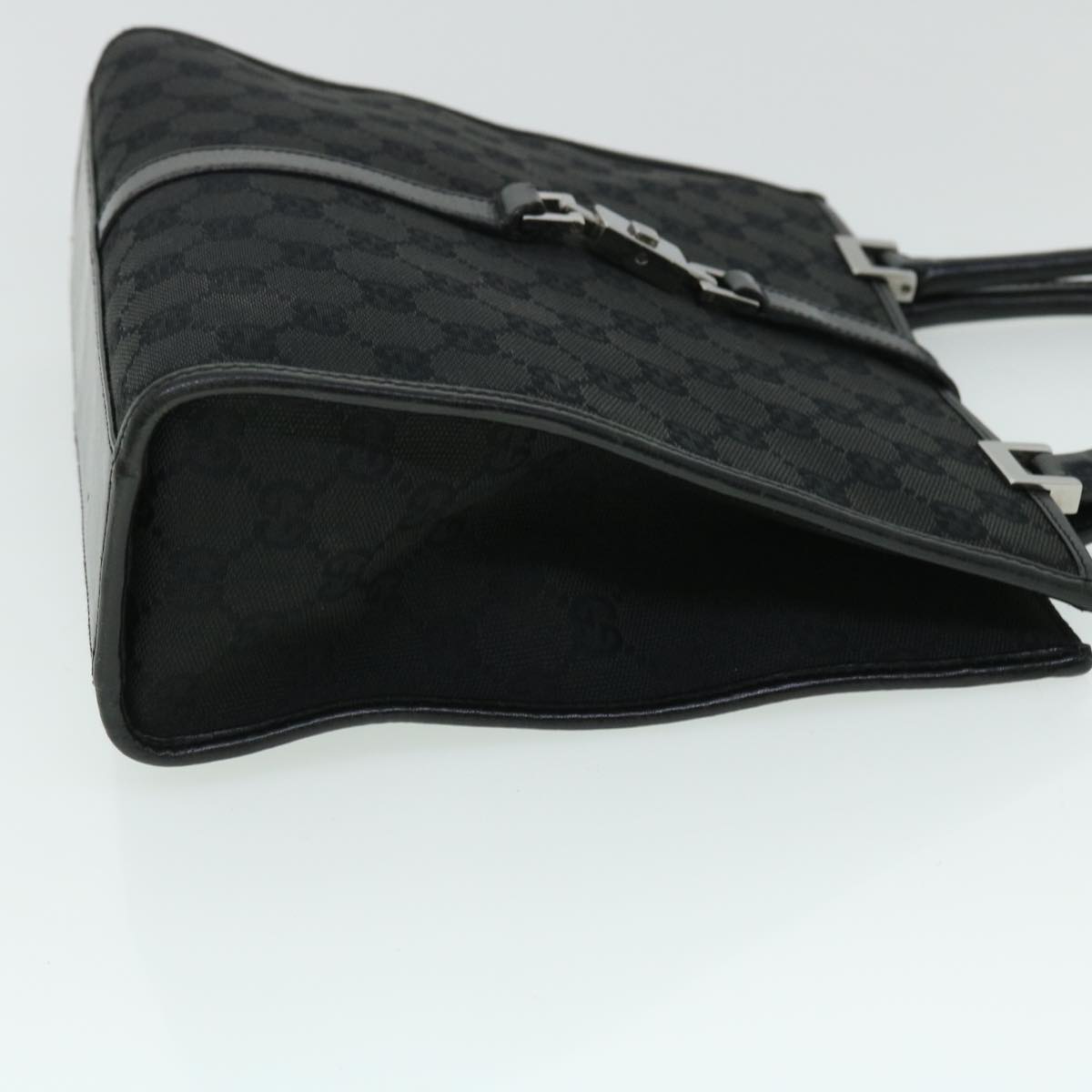 GUCCI GG Canvas Jackie Hand Bag Black Auth yk8412