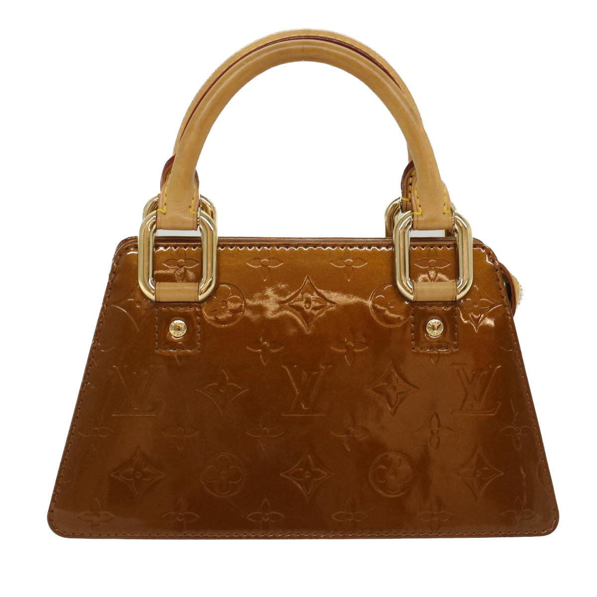 LOUIS VUITTON Monogram Vernis Mini Forsythe Hand Bag Bronze M91120 Auth yk8440