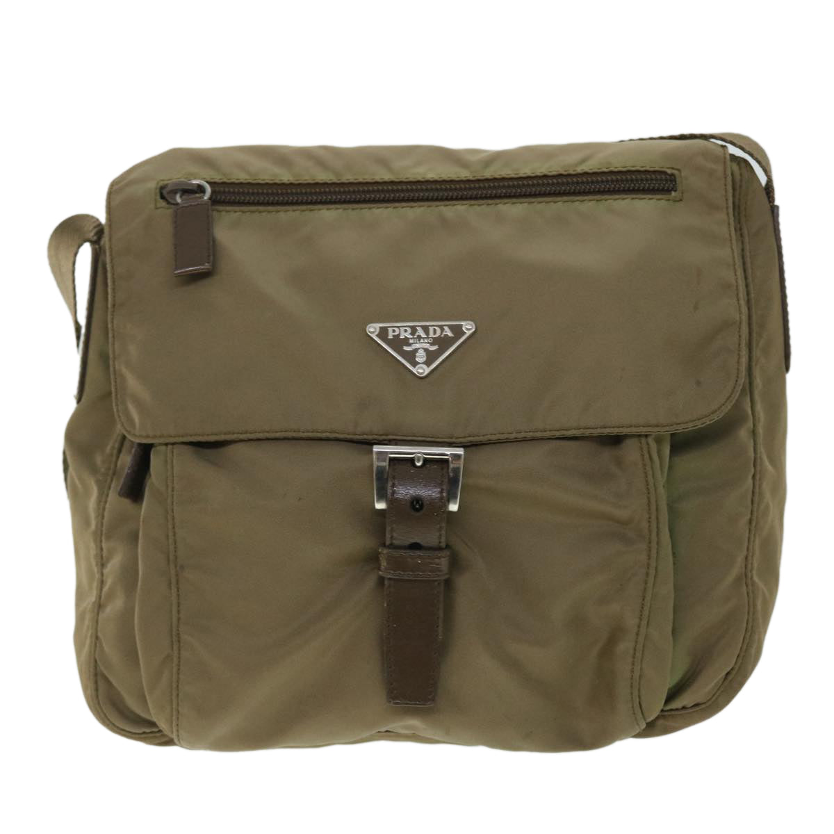 PRADA Shoulder Bag Nylon Brown Auth yk8465 - 0