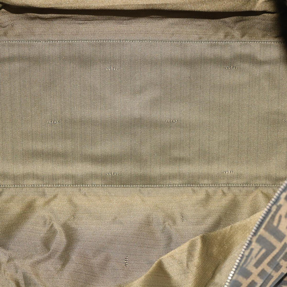 FENDI Zucca Canvas Boston Bag Brown Black Auth yk8493