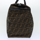 FENDI Zucca Canvas Boston Bag Brown Black Auth yk8493-3