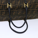 FENDI Zucca Canvas Boston Bag Brown Black Auth yk8493-8