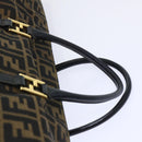 FENDI Zucca Canvas Boston Bag Brown Black Auth yk8493-14