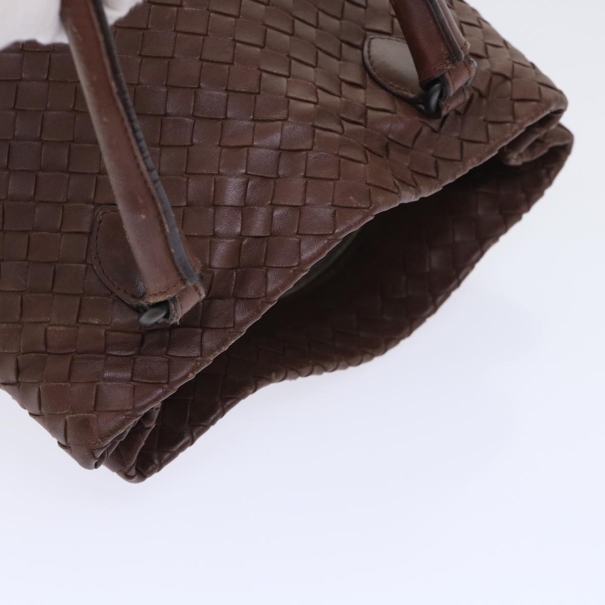 BOTTEGAVENETA INTRECCIATO Tote Bag Leather Brown Auth yk8521