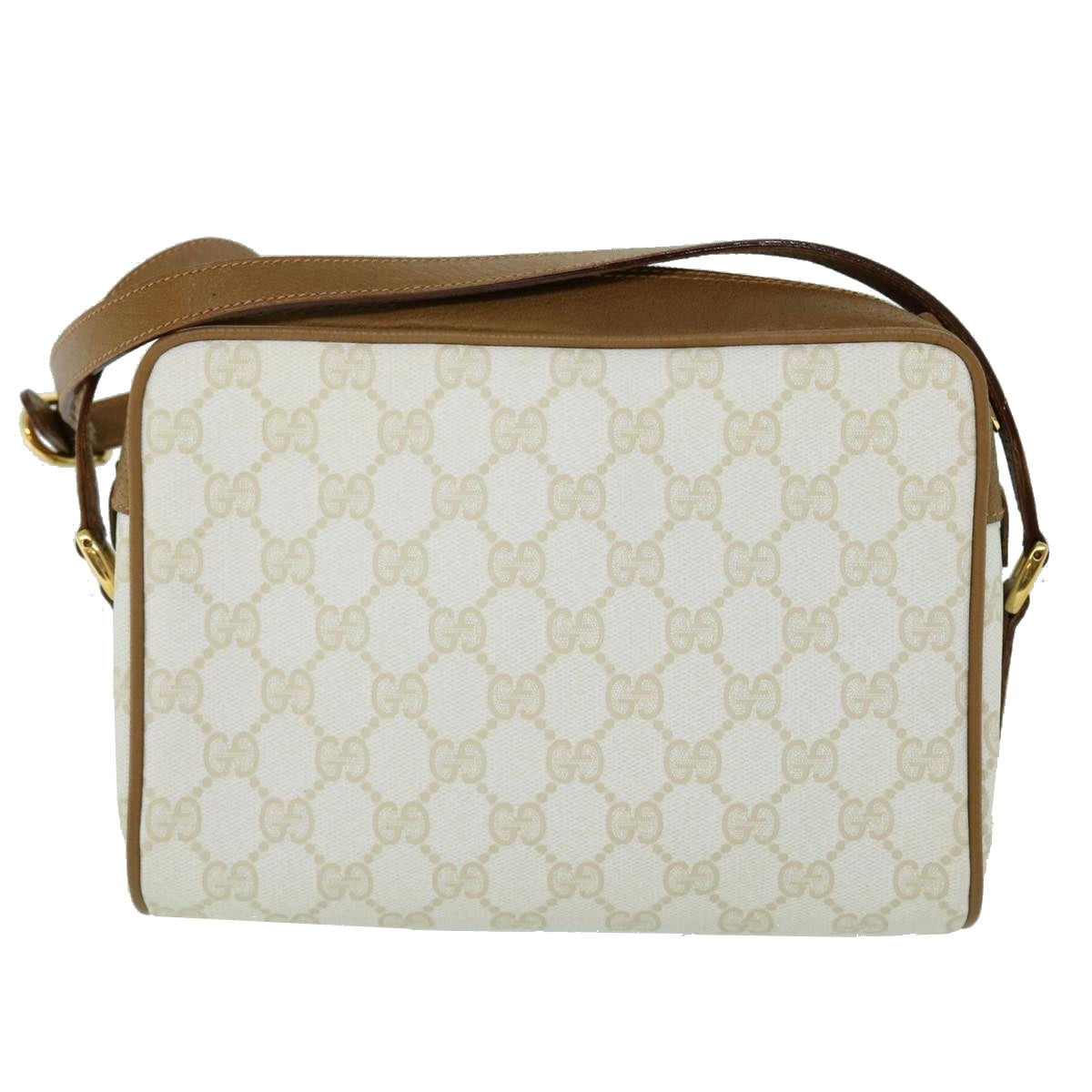 GUCCI GG Canvas Shoulder Bag PVC Leather Beige 119.02.087 Auth yk8537 - 0