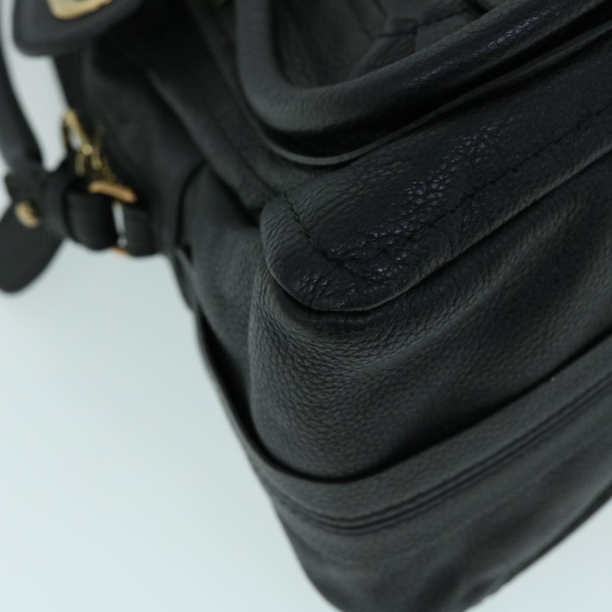 Chloe Shoulder Bag Leather 2way Black 01-13-50-65 Auth yk8538