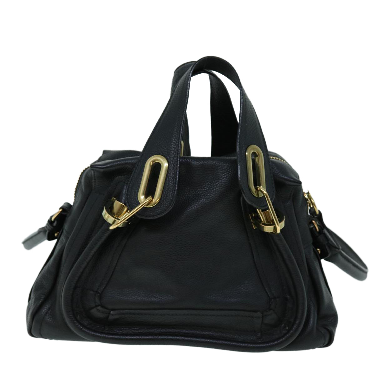 Chloe Shoulder Bag Leather 2way Black 01-13-50-65 Auth yk8538 - 0
