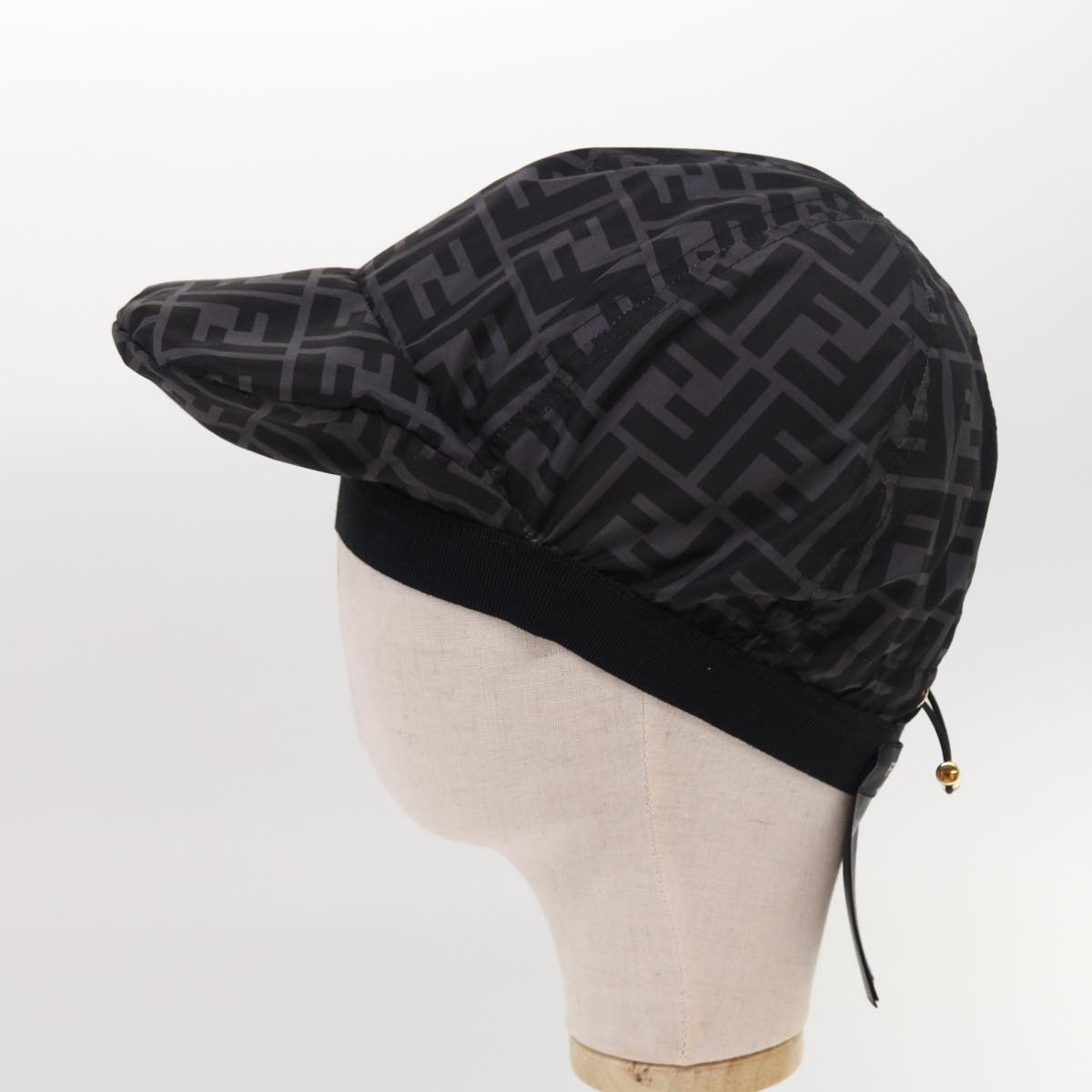 FENDI Zucca Canvas Cap Cover Black Auth yk8556