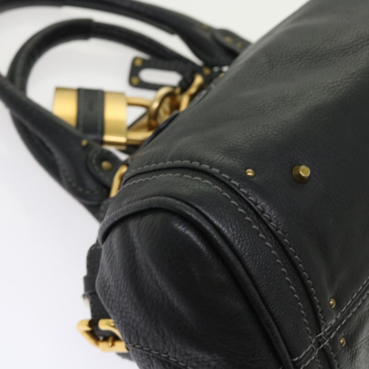 Chloe Paddington Hand Bag Leather Black Auth yk8557