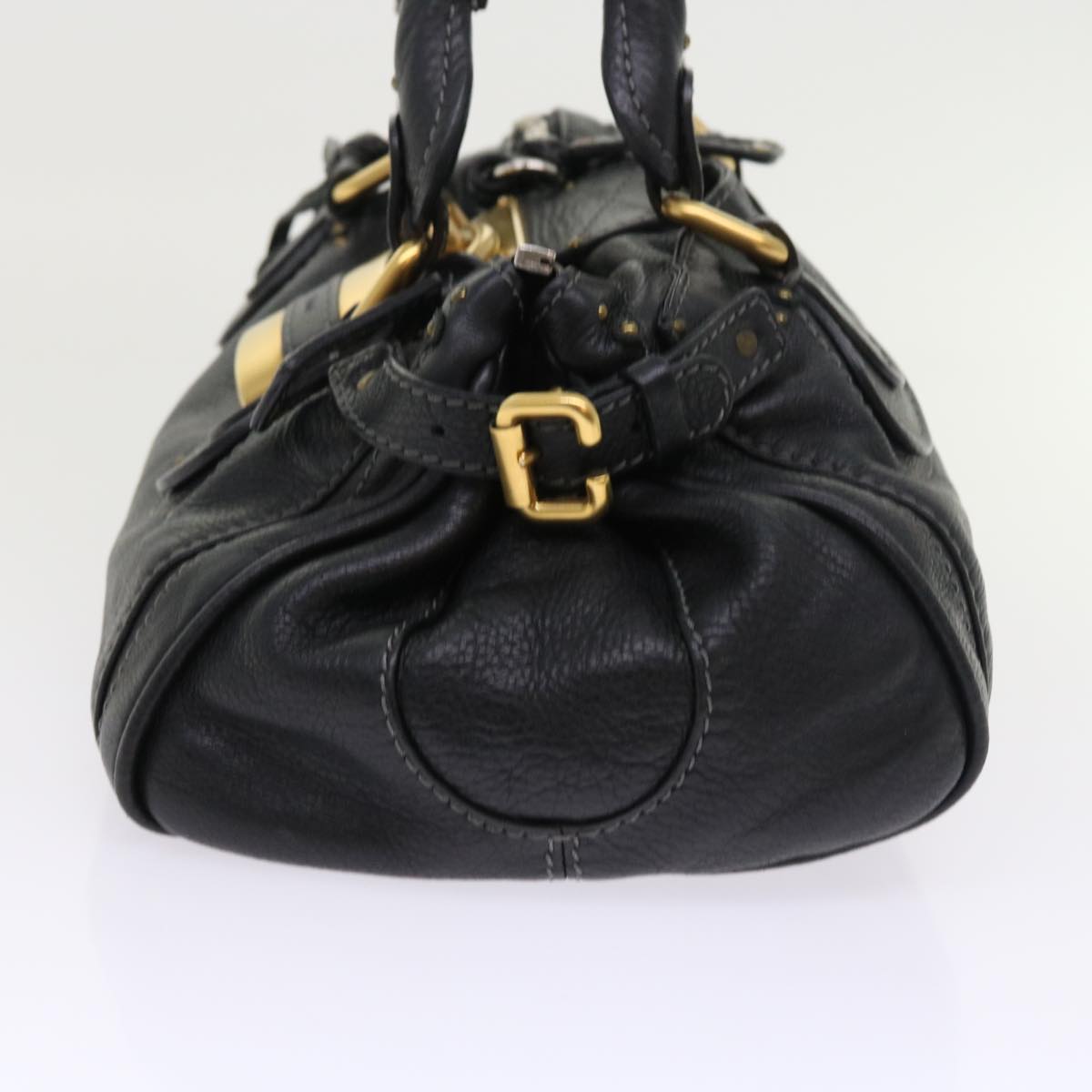 Chloe Paddington Hand Bag Leather Black Auth yk8557