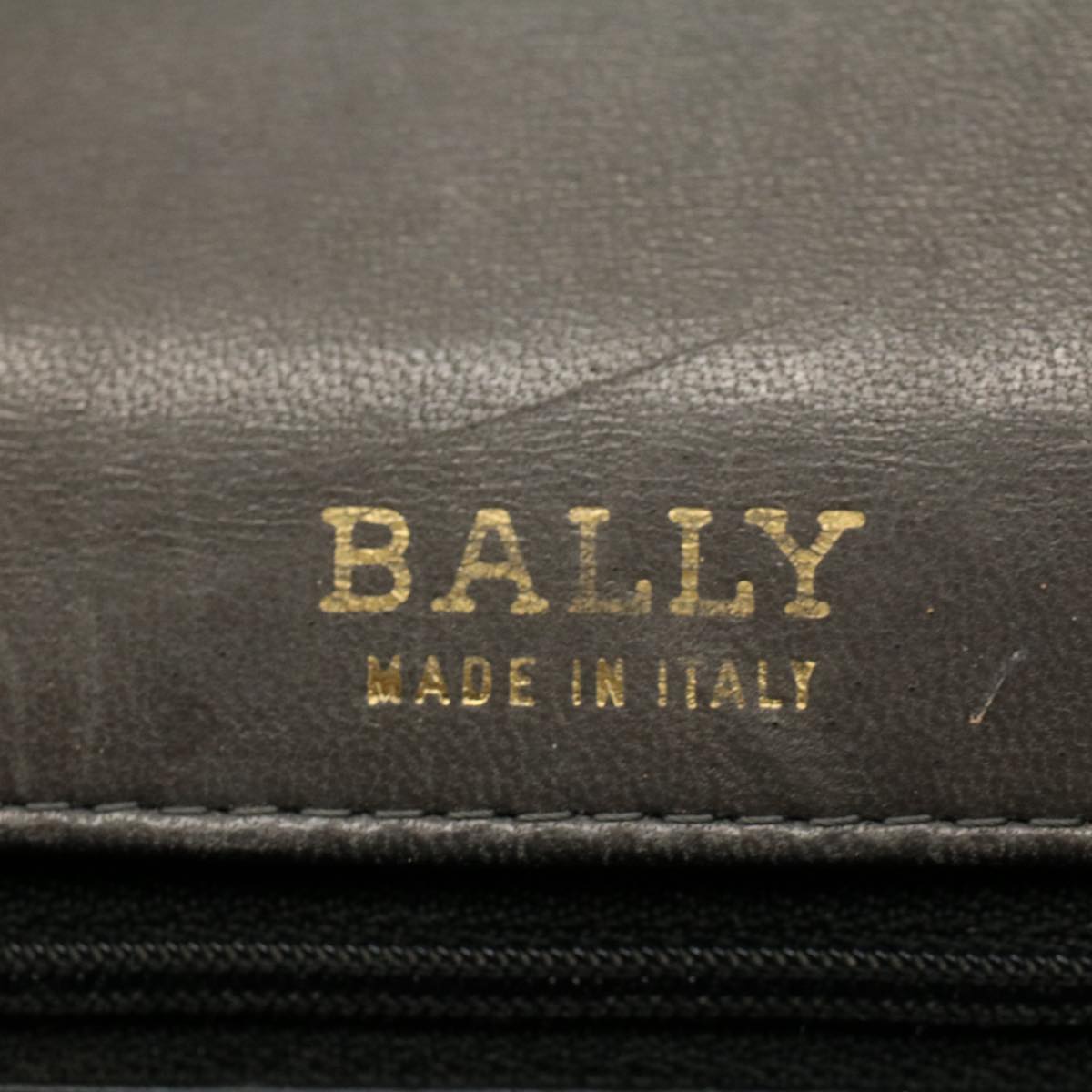 BALLY Hand Bag Leather Gray Auth yk8563