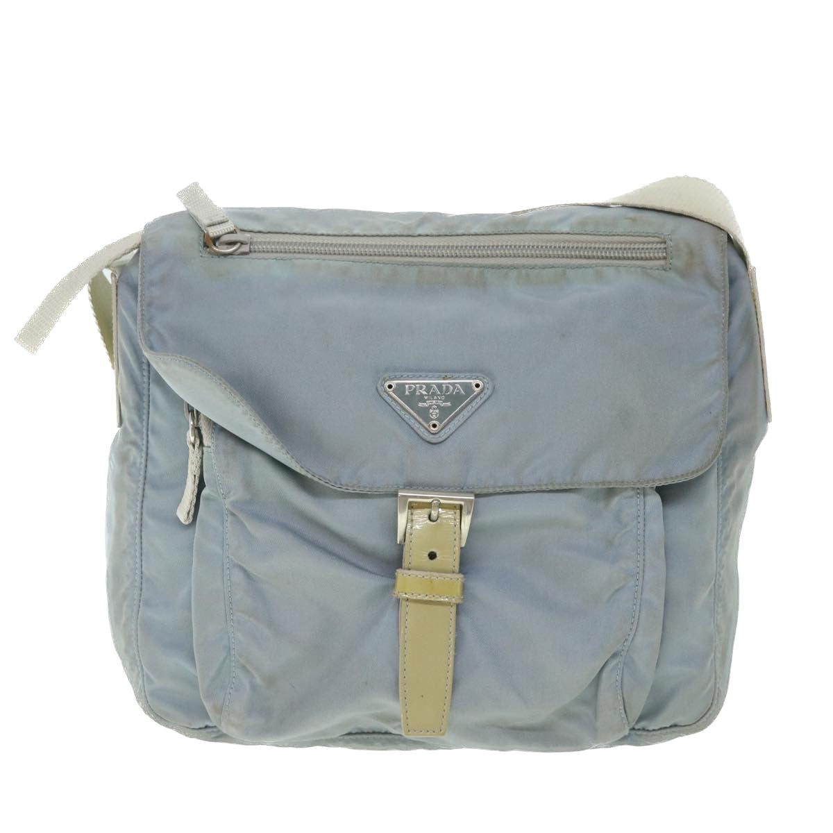 PRADA Shoulder Bag Nylon Blue Auth yk8629