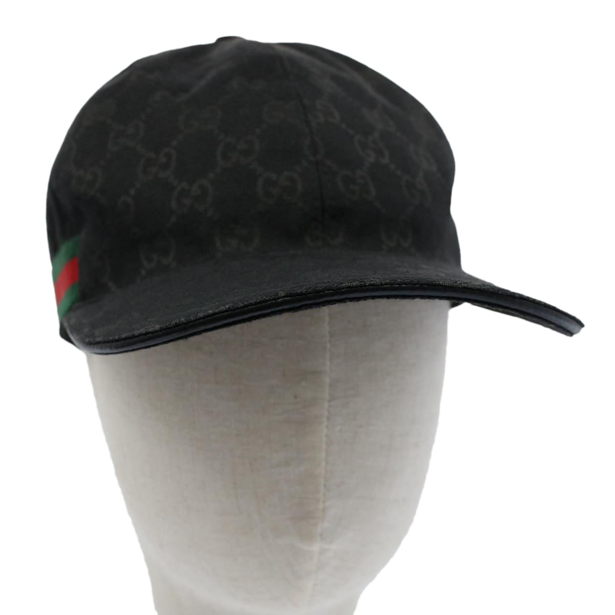 GUCCI GG Canvas Web Sherry Line Cap L Red Black Green 200035 Auth yk8647