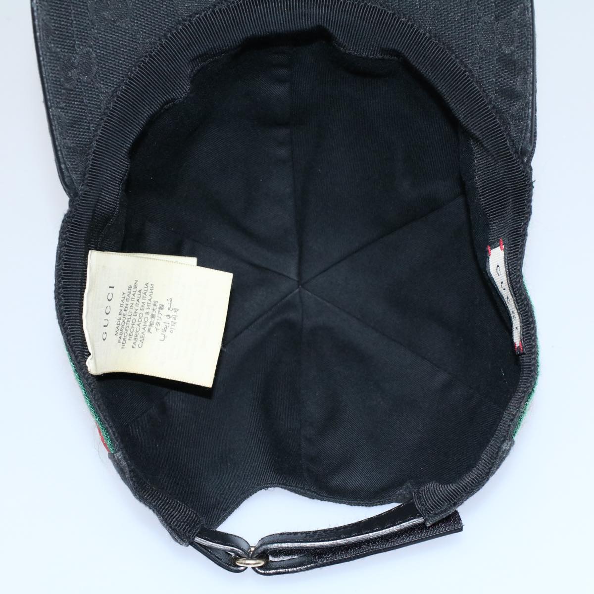 GUCCI GG Canvas Web Sherry Line Cap L Red Black Green 200035 Auth yk8647