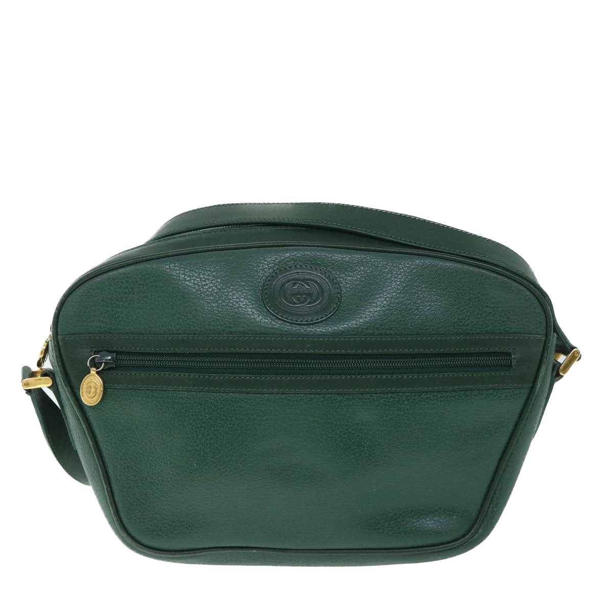 GUCCI Shoulder Bag Leather Green 001 093 1050 Auth yk8648