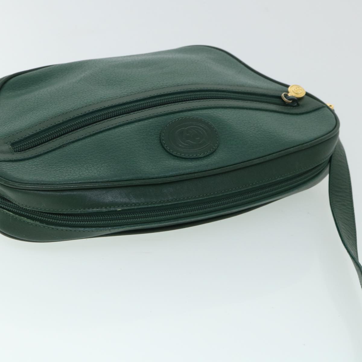 GUCCI Shoulder Bag Leather Green 001 093 1050 Auth yk8648