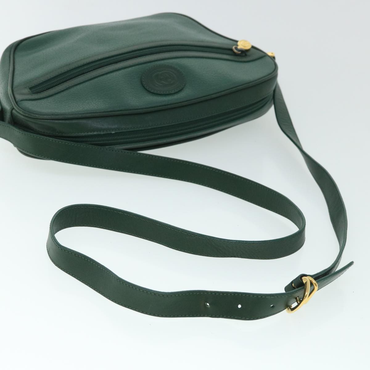 GUCCI Shoulder Bag Leather Green 001 093 1050 Auth yk8648