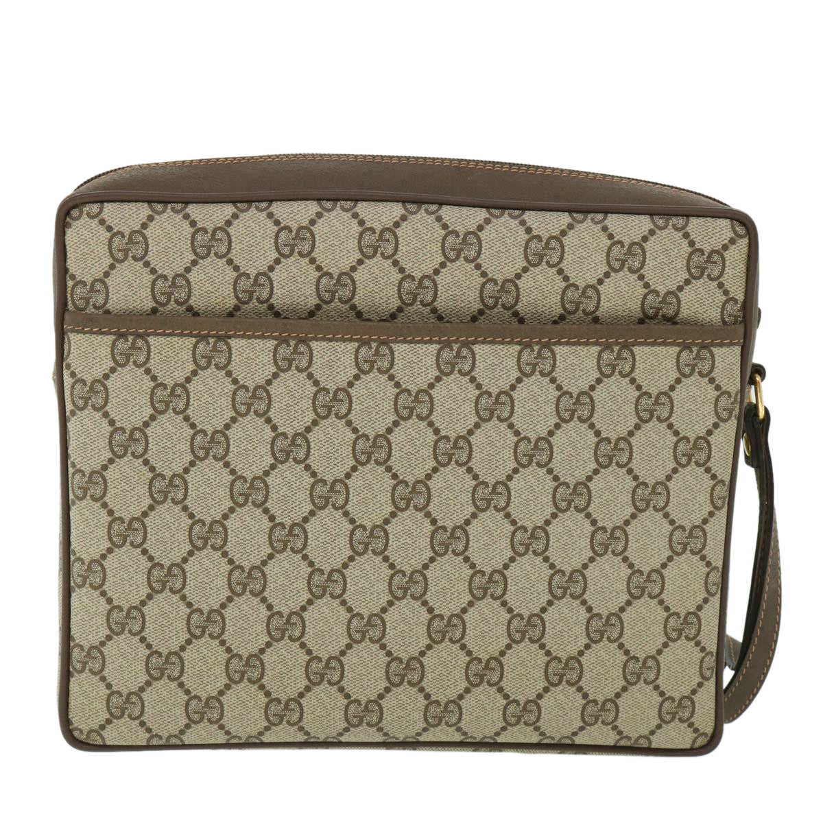 GUCCI GG Canvas Clutch Bag PVC Leather Beige 156.01.053 Auth yk8651 - 0