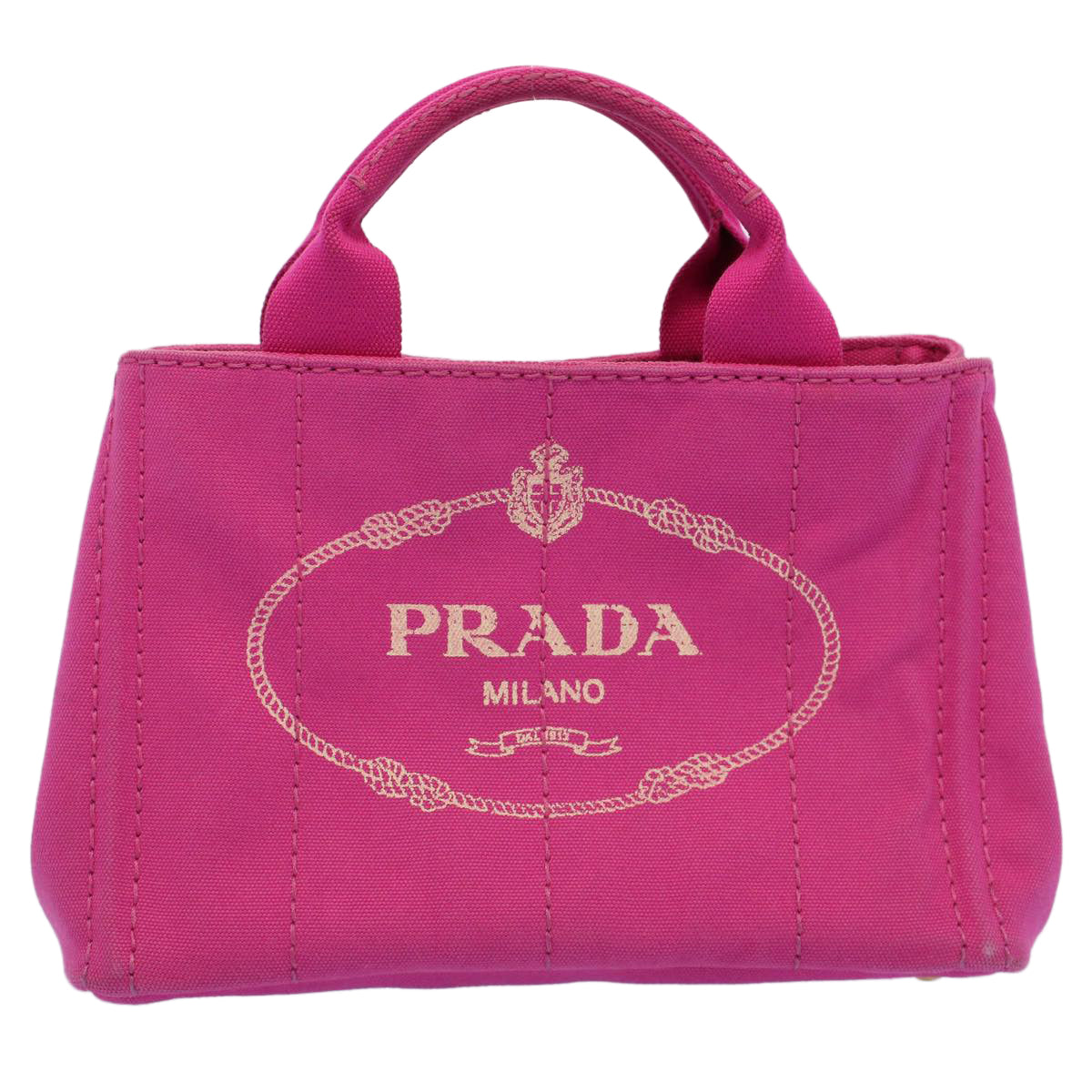 PRADA Canapa PM Hand Bag Canvas Pink Auth yk8660 - 0
